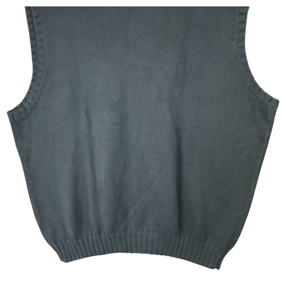 Vintage Polo Ralph Lauren Sweater Vest Men XL Navy Blue V-Neck Cable Knit Cotton - Picture 4 of 6